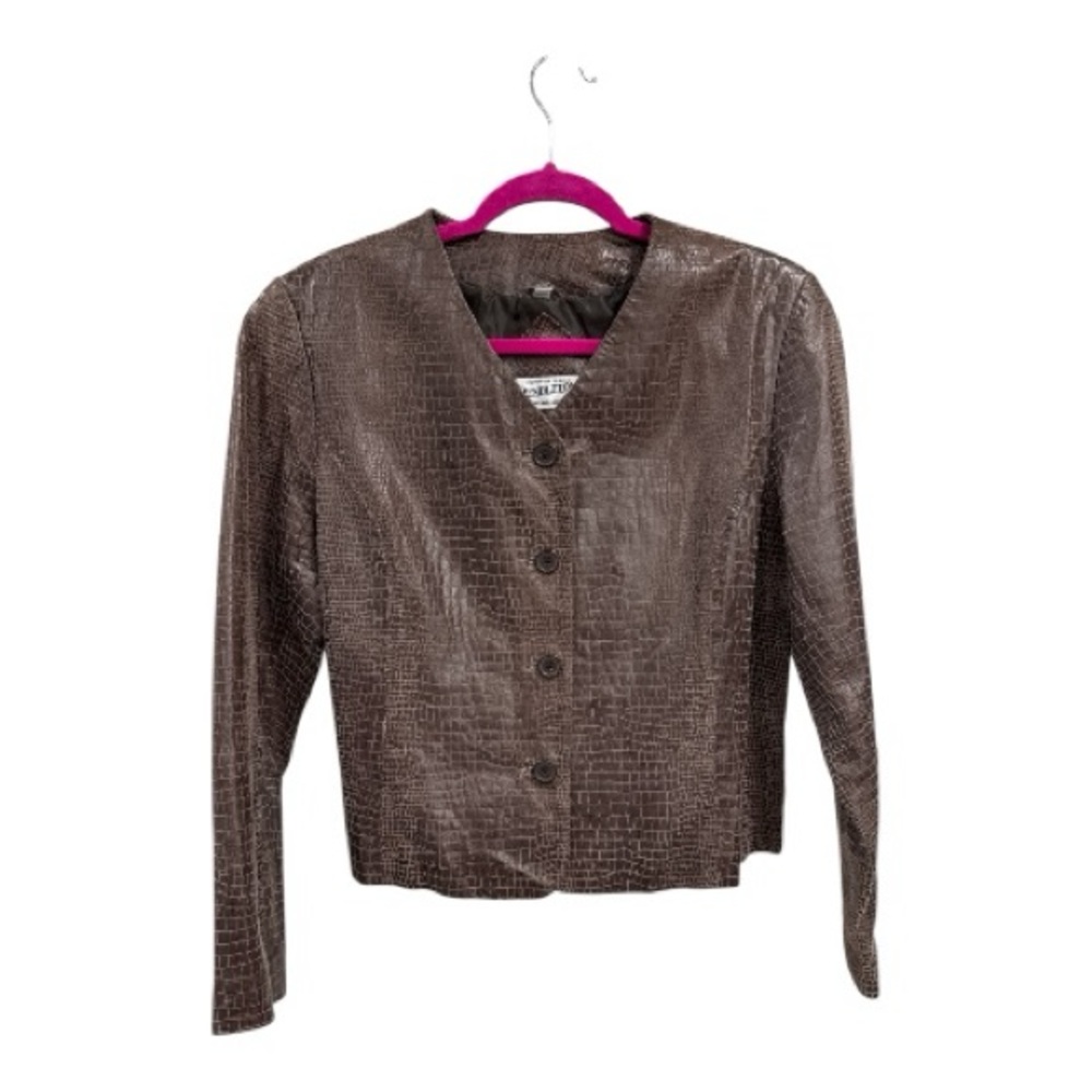 Pendleton Brown Crocodile-Embossed Jacket size L - image 2